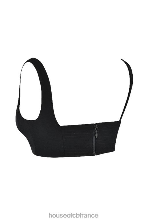 House of CB haut bandeau plissé noir Luciana N888H724 vêtements