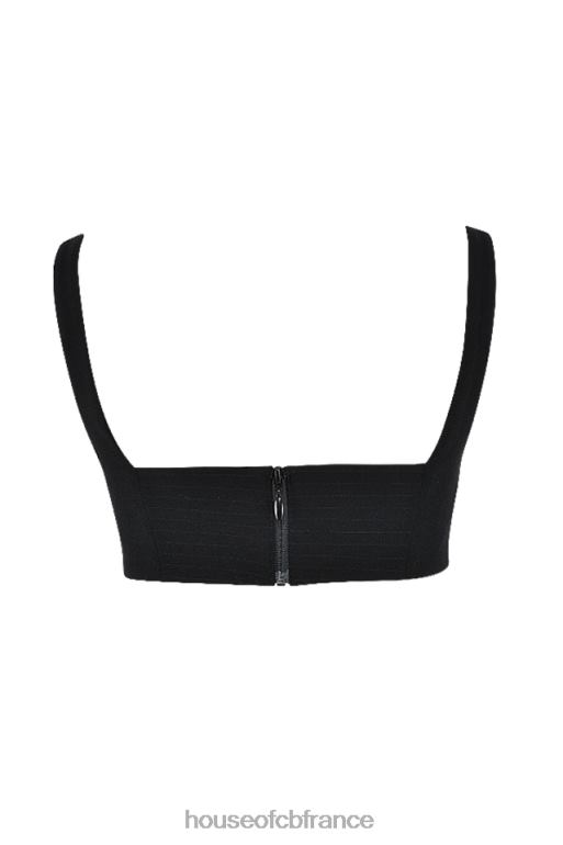 House of CB haut bandeau plissé noir Luciana N888H724 vêtements