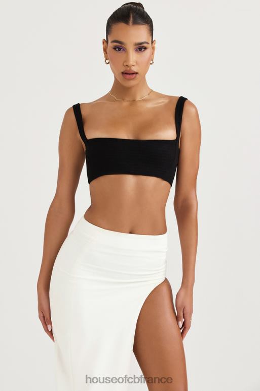 House of CB haut bandeau plissé noir Luciana N888H724 vêtements