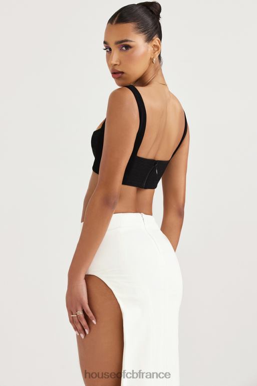 House of CB haut bandeau plissé noir Luciana N888H724 vêtements