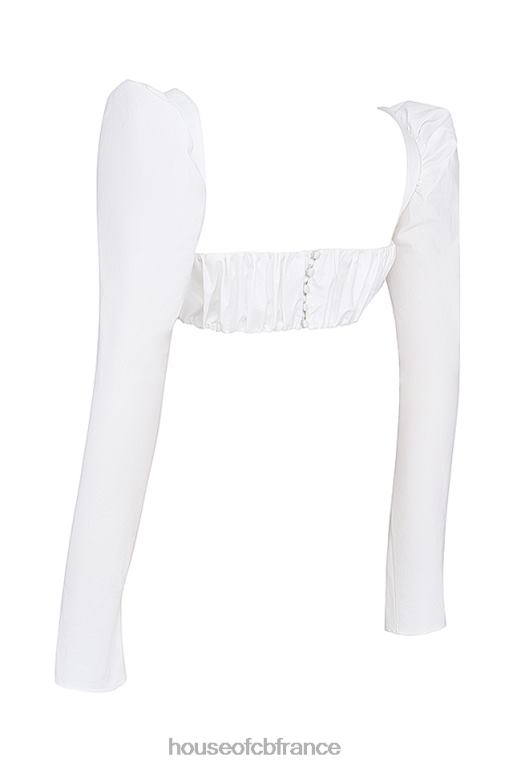 House of CB haut blanc à manches bouffantes Shira N888H669 vêtements