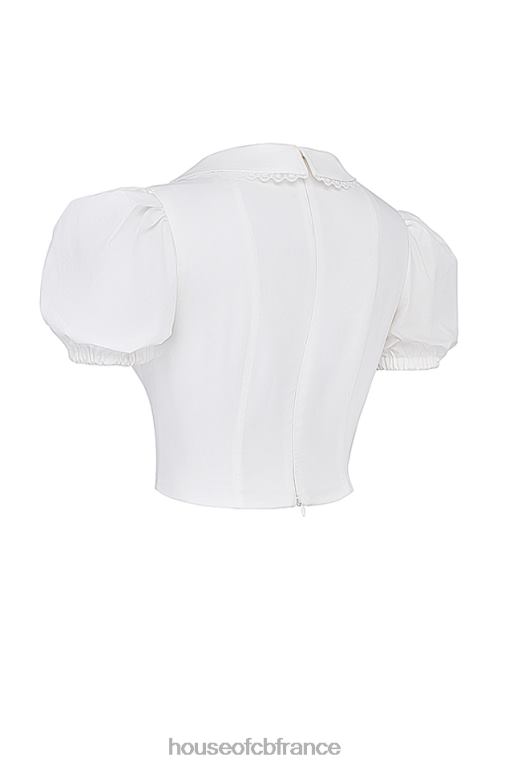 House of CB haut blanc à nervures augusta N888H667 vêtements