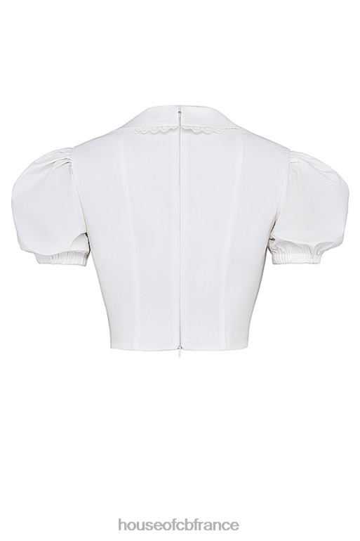 House of CB haut blanc à nervures augusta N888H667 vêtements