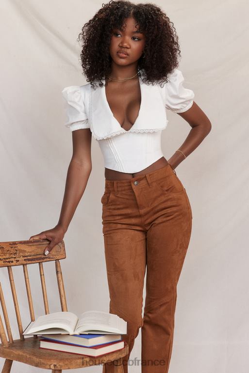 House of CB haut blanc à nervures augusta N888H667 vêtements