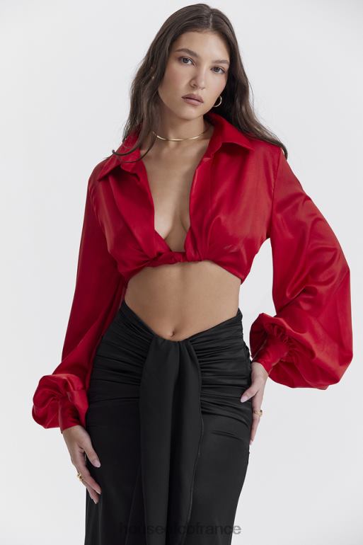 House of CB haut blouson en soie cerise laraine N888H673 vêtements