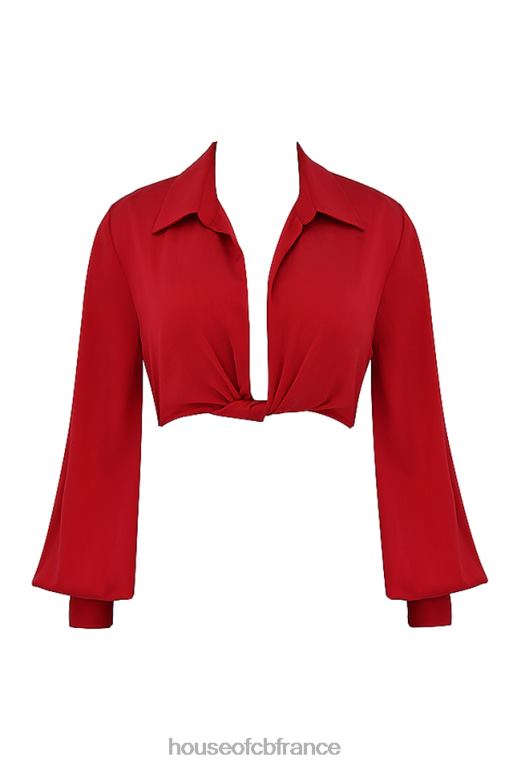 House of CB haut blouson en soie cerise laraine N888H673 vêtements
