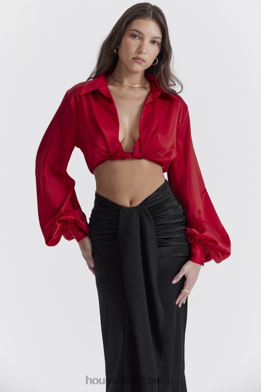 House of CB haut blouson en soie cerise laraine N888H673 vêtements