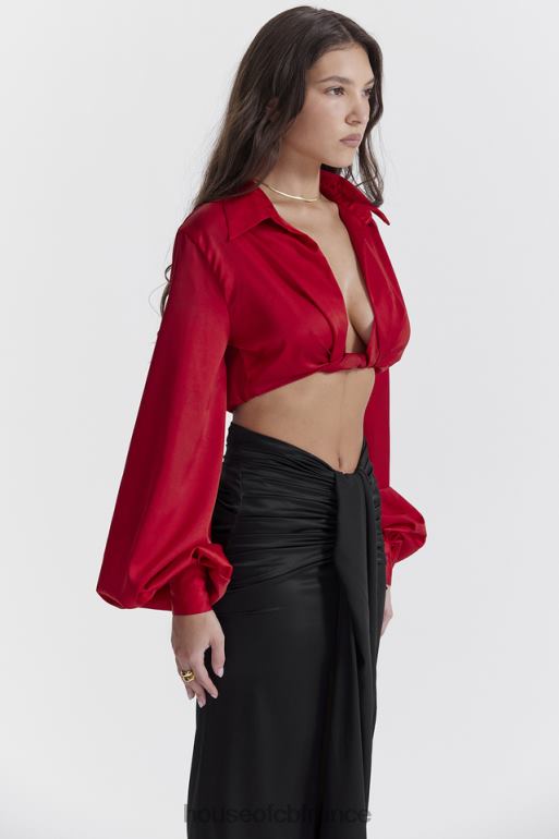 House of CB haut blouson en soie cerise laraine N888H673 vêtements