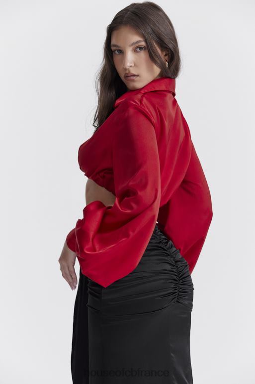 House of CB haut blouson en soie cerise laraine N888H673 vêtements