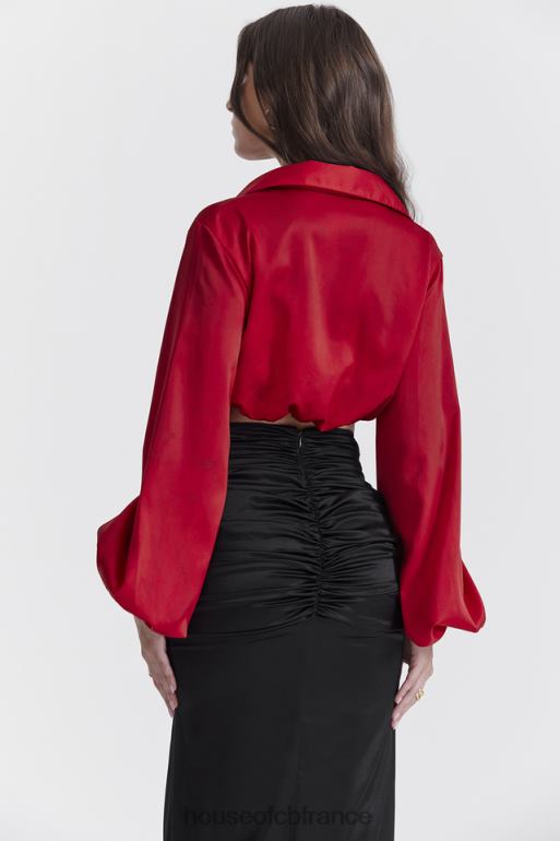 House of CB haut blouson en soie cerise laraine N888H673 vêtements