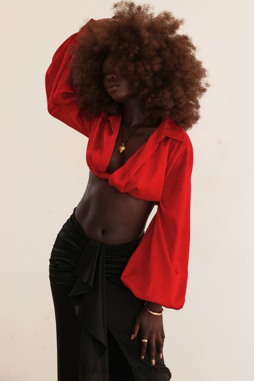 House of CB haut blouson en soie cerise laraine N888H673 vêtements