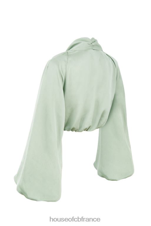 House of CB haut blouson plongeant en satin soyeux Tosca sage N888H807 vêtements