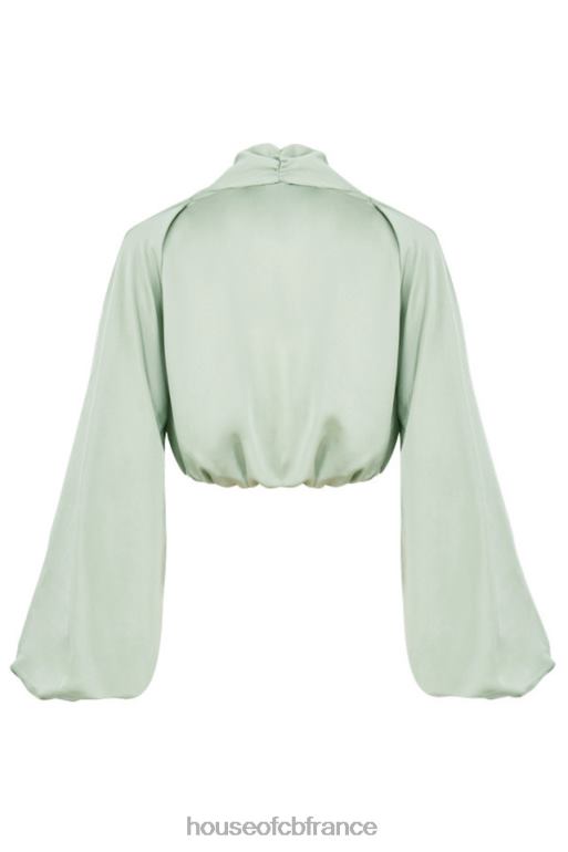 House of CB haut blouson plongeant en satin soyeux Tosca sage N888H807 vêtements