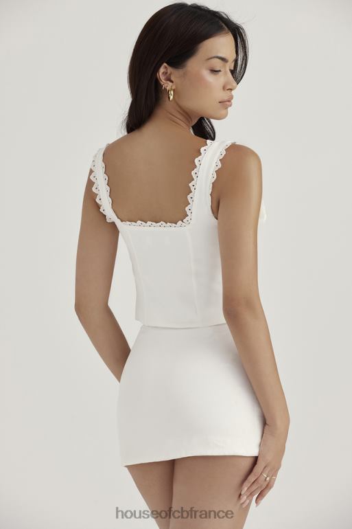 House of CB haut à bordure en dentelle blanc ambre N888H714 vêtements