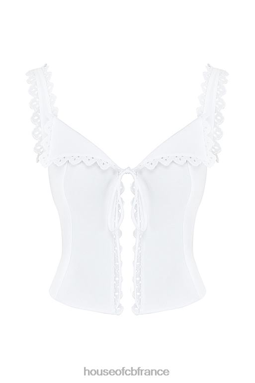 House of CB haut à bordure en dentelle blanc ambre N888H714 vêtements