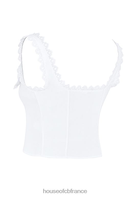 House of CB haut à bordure en dentelle blanc ambre N888H714 vêtements