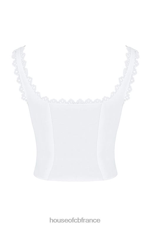 House of CB haut à bordure en dentelle blanc ambre N888H714 vêtements