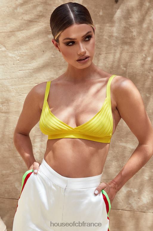 House of CB haut brassière bandage jaune jae N888H817 vêtements