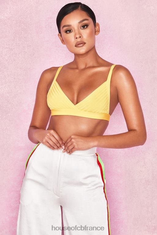 House of CB haut brassière bandage jaune jae N888H817 vêtements