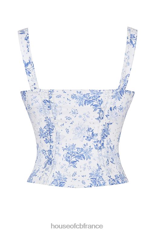 House of CB haut chicca bleu à imprimé fleuri N888H678 vêtements