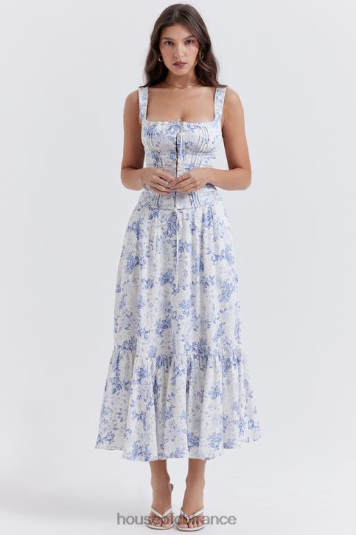 House of CB haut chicca bleu à imprimé fleuri N888H678 vêtements