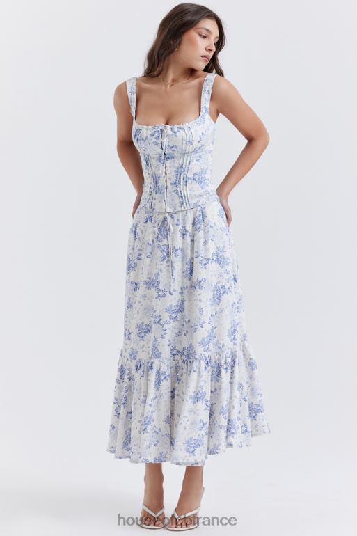 House of CB haut chicca bleu à imprimé fleuri N888H678 vêtements