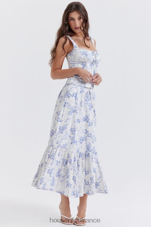 House of CB haut chicca bleu à imprimé fleuri N888H678 vêtements