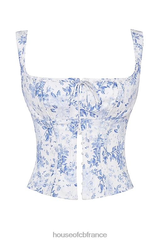 House of CB haut chicca bleu à imprimé fleuri N888H678 vêtements
