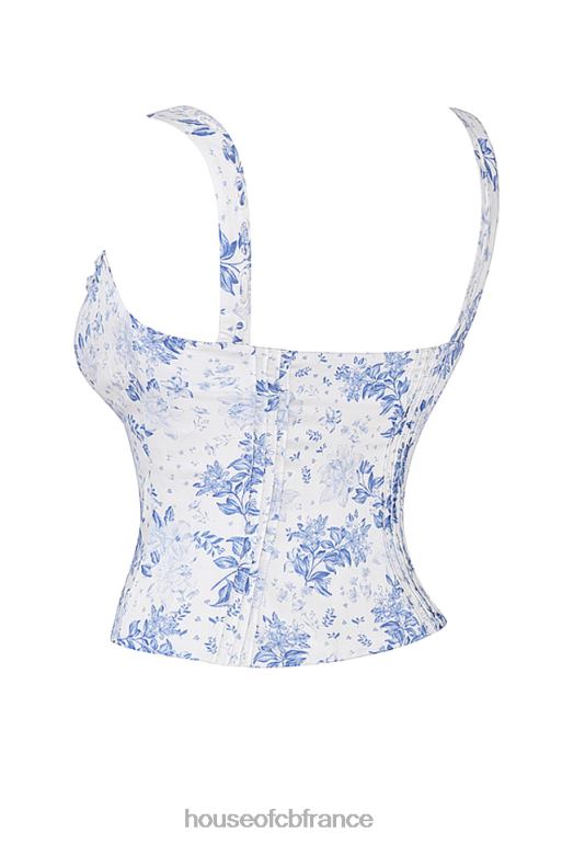 House of CB haut chicca bleu à imprimé fleuri N888H678 vêtements