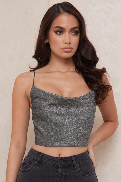 House of CB haut court argenté Lulia N888H774 vêtements