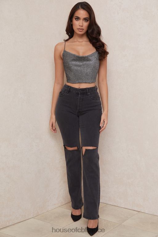 House of CB haut court argenté Lulia N888H774 vêtements