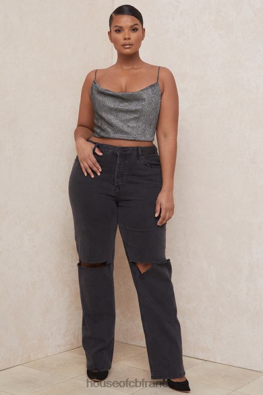 House of CB haut court argenté Lulia N888H774 vêtements