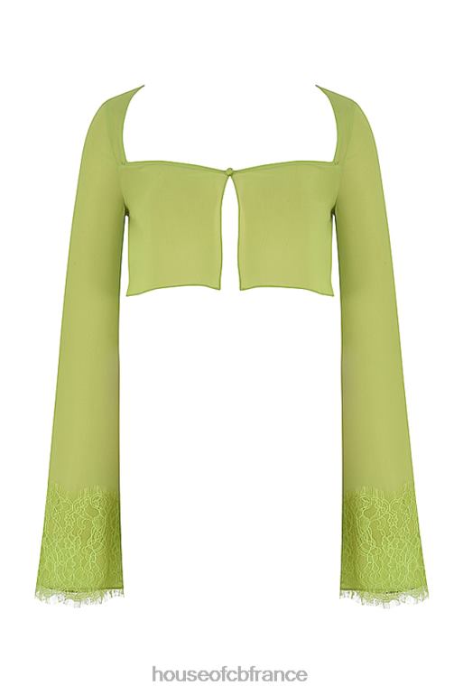 House of CB haut court en georgette vert lime tara N888H737 vêtements