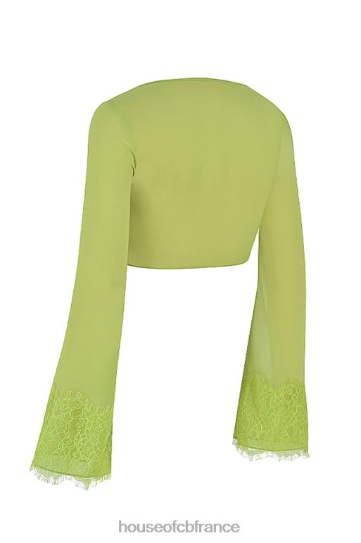 House of CB haut court en georgette vert lime tara N888H737 vêtements