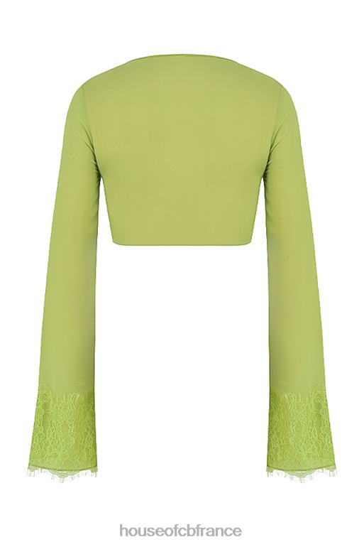 House of CB haut court en georgette vert lime tara N888H737 vêtements