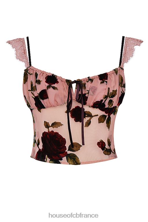 House of CB haut dévoré vieux rose graciela N888H684 vêtements
