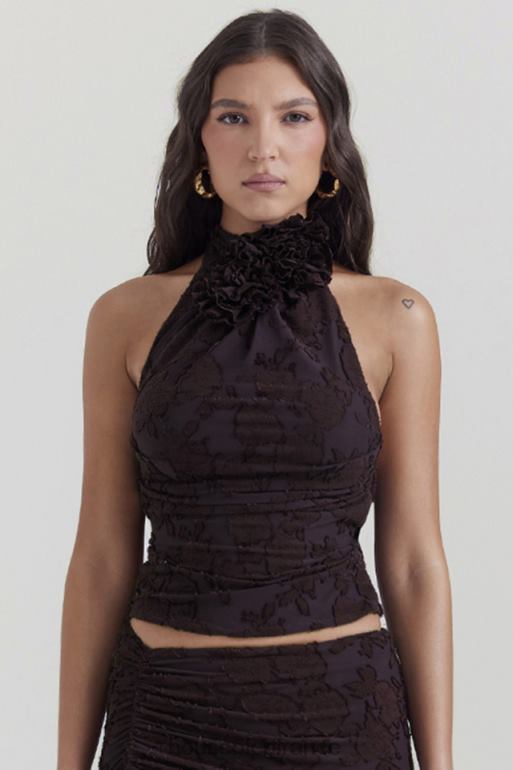 House of CB haut dos nu kyra cacao N888H661 vêtements