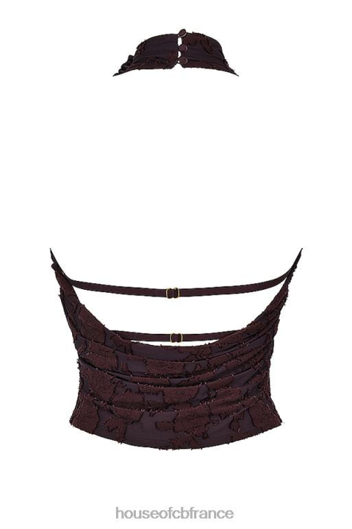 House of CB haut dos nu kyra cacao N888H661 vêtements