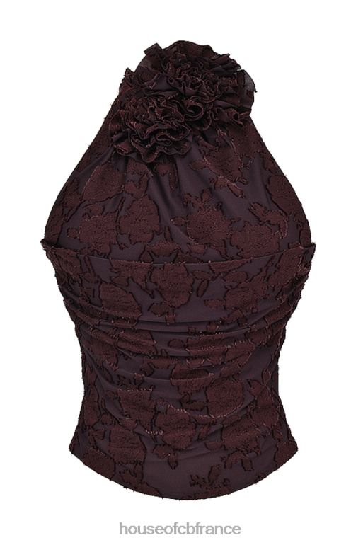 House of CB haut dos nu kyra cacao N888H661 vêtements