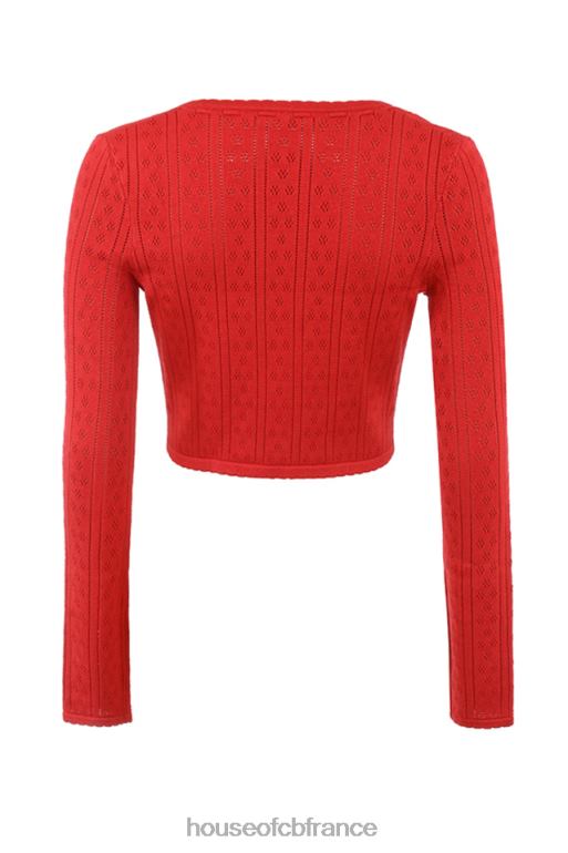 House of CB haut en maille côtelée cerise perla N888H675 vêtements