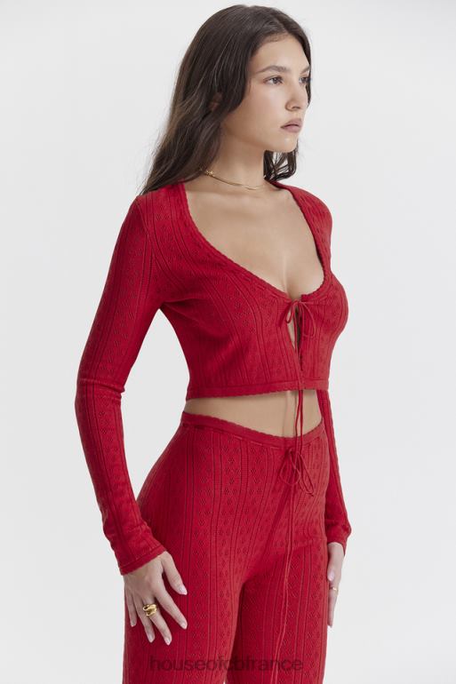 House of CB haut en maille côtelée cerise perla N888H675 vêtements