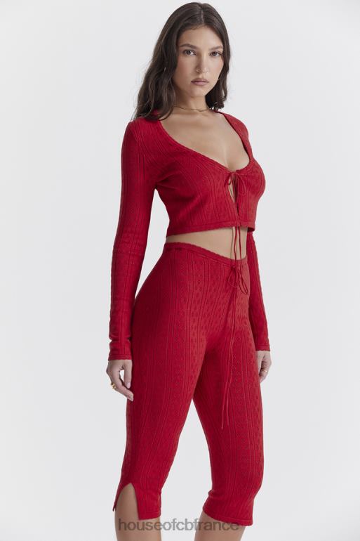 House of CB haut en maille côtelée cerise perla N888H675 vêtements
