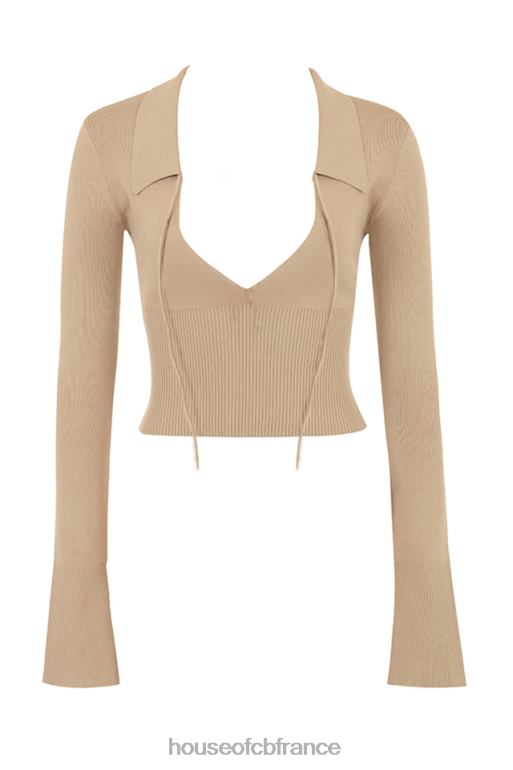 House of CB haut en maille camel marianne N888H687 vêtements