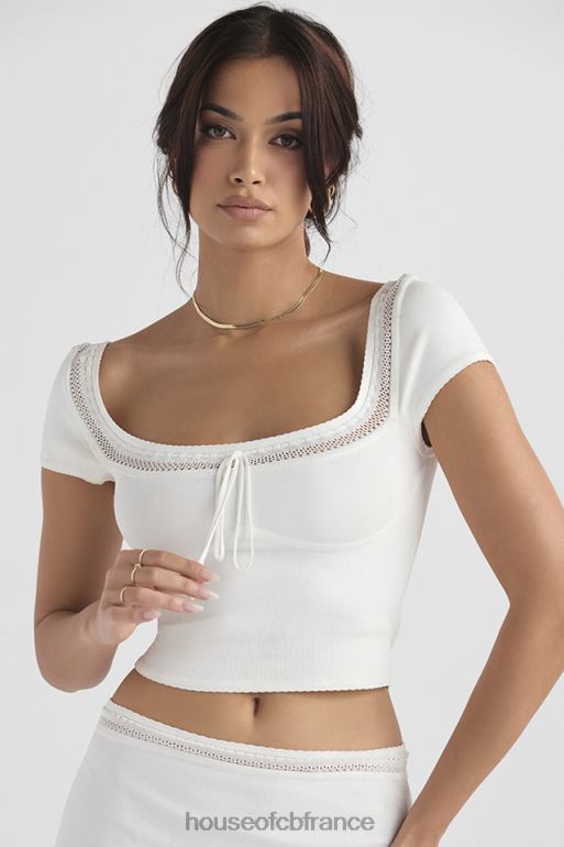 House of CB haut en maille délicate ivoire nola N888H716 vêtements