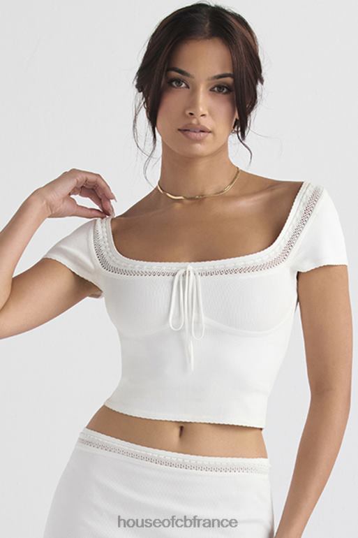 House of CB haut en maille délicate ivoire nola N888H716 vêtements