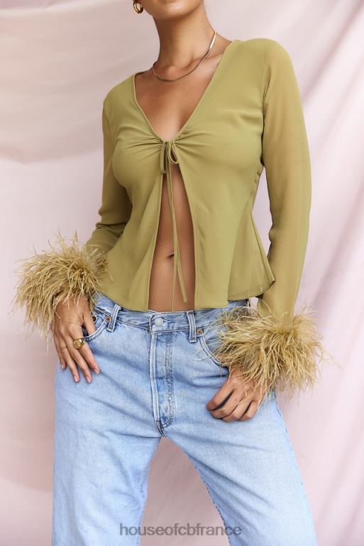 House of CB haut à finitions olive Claudia N888H721 vêtements