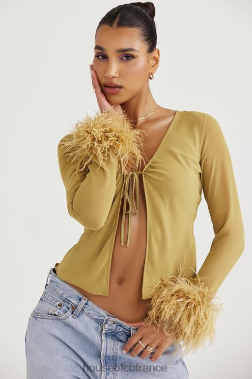 House of CB haut à finitions olive Claudia N888H721 vêtements