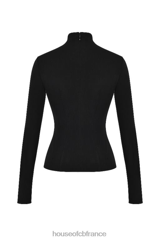 House of CB haut à lacets lori noir cristallisé N888H701 vêtements