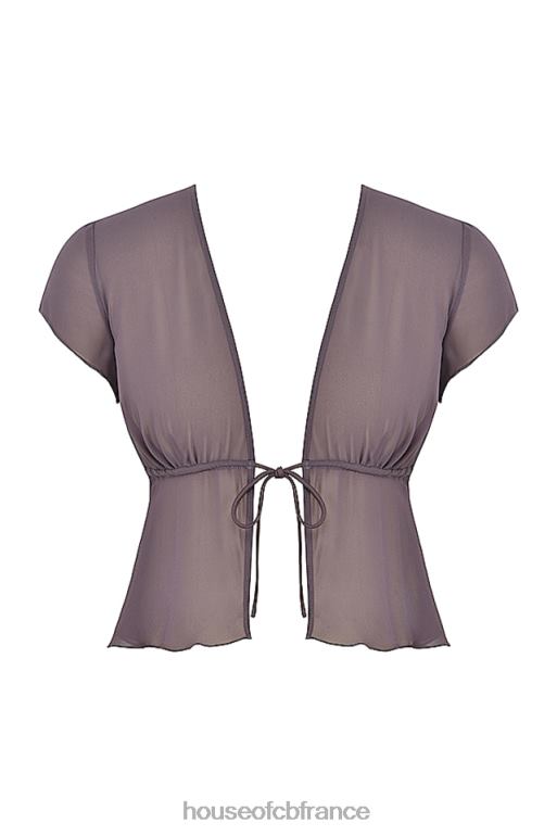 House of CB haut maia mauve foncé noué sur le devant N888H708 vêtements