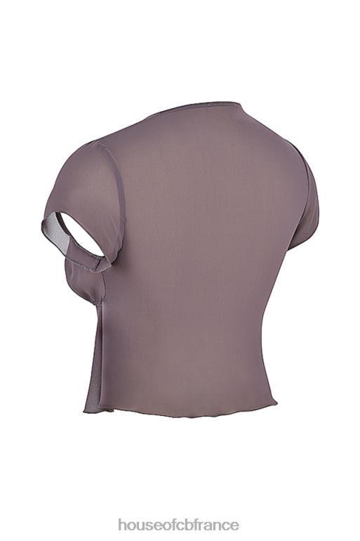 House of CB haut maia mauve foncé noué sur le devant N888H708 vêtements